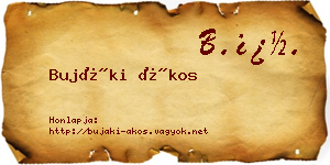 Bujáki Ákos névjegykártya
